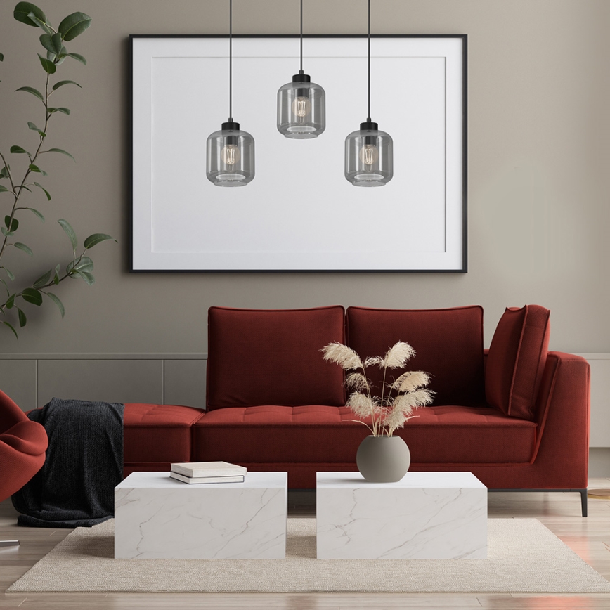 Luster na sajli SOMBRA 3xE27/60W/230V sivo