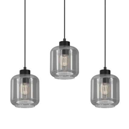 Luster na sajli SOMBRA 3xE27/60W/230V sivo