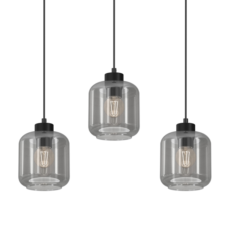 Luster na sajli SOMBRA 3xE27/60W/230V sivo
