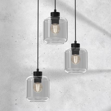 Luster na sajli SOMBRA 3xE27/60W/230V sivo