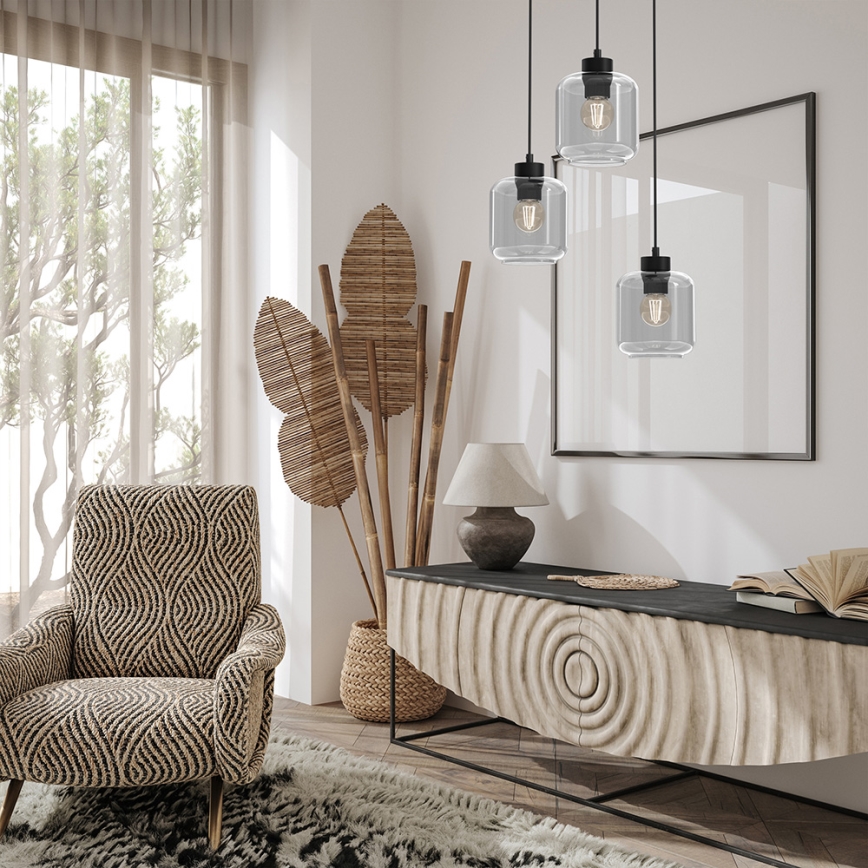 Luster na sajli SOMBRA 3xE27/60W/230V sivo