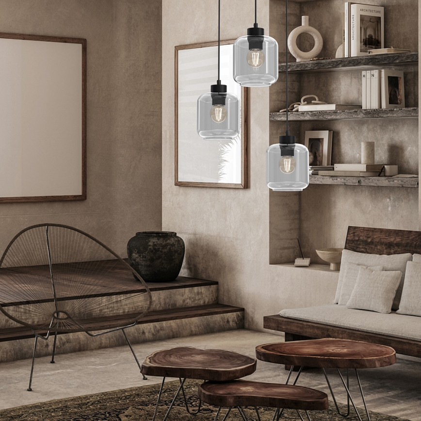 Luster na sajli SOMBRA 3xE27/60W/230V sivo
