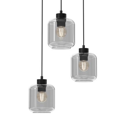Luster na sajli SOMBRA 3xE27/60W/230V sivo