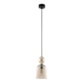 Luster na sajli SOPHIA 1xE14/10W/230V crna/zadimljeno bež