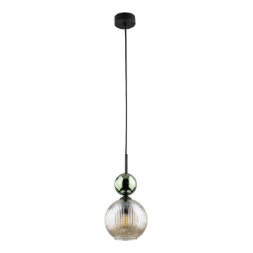 Luster na sajli SOPHIA 1xE14/10W/230V crna/zelena/dimljeno-bež