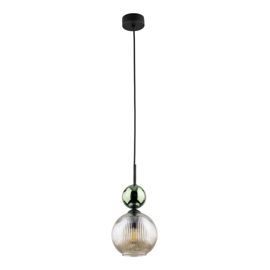 Luster na sajli SOPHIA 1xE14/10W/230V crna/zelena/dimljeno-bež