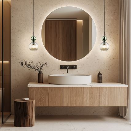 Luster na sajli SOPHIA 1xE14/10W/230V crna/zelena/dimljeno-bež