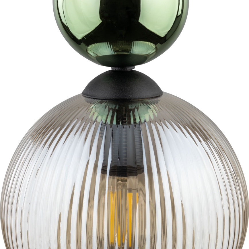 Luster na sajli SOPHIA 1xE14/10W/230V crna/zelena/dimljeno-bež