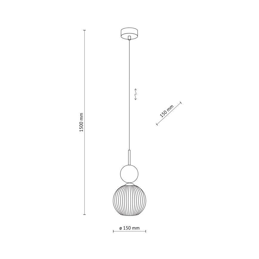 Luster na sajli SOPHIA 1xE14/10W/230V crna/zelena/dimljeno-bež