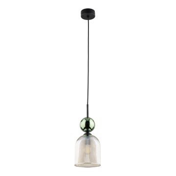 Luster na sajli SOPHIA 1xE14/10W/230V crna/zelena/dimljeno bež