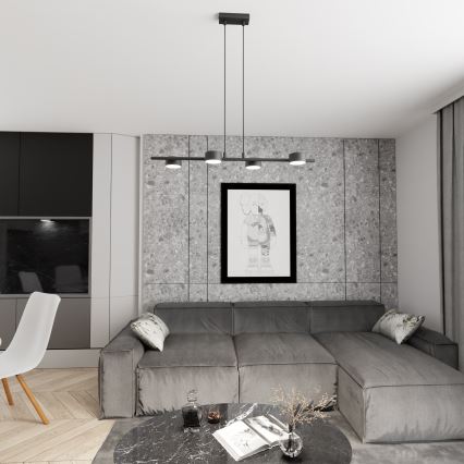 Luster na sajli SORA 4xGX53/12W/230V crno