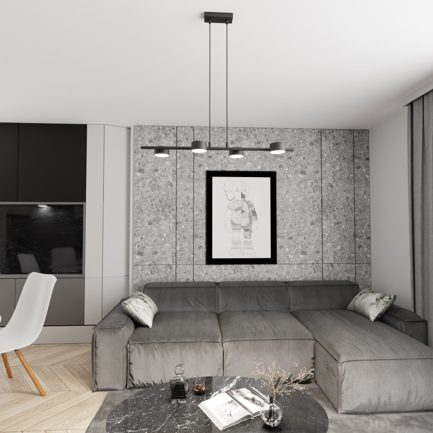 Luster na sajli SORA 4xGX53/12W/230V crno