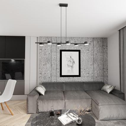 Luster na sajli SORA 6xGX53/12W/230V crno