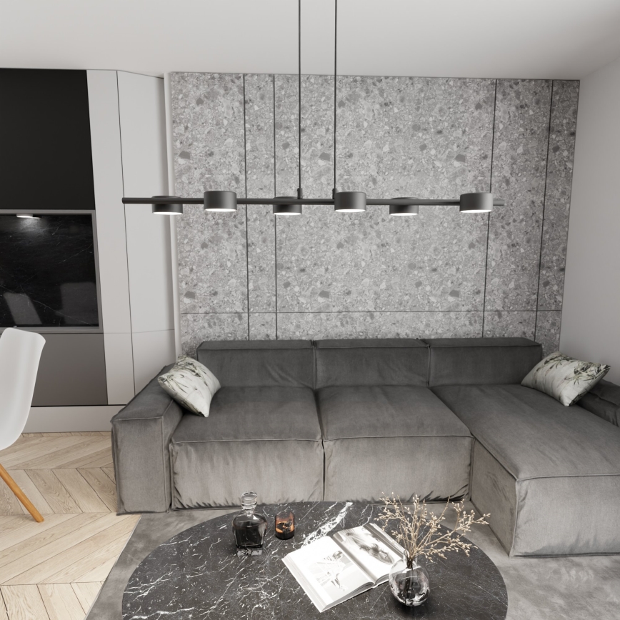 Luster na sajli SORA 6xGX53/12W/230V crno