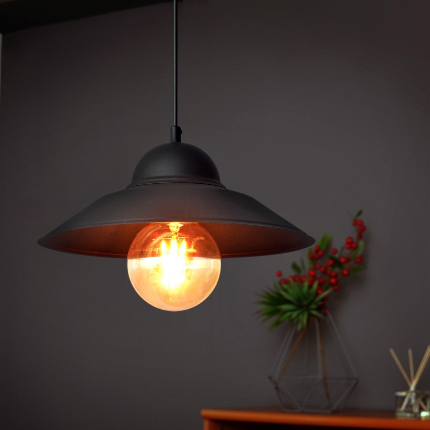 Luster na sajli SORAPIS 1xE27/15W/230V crno
