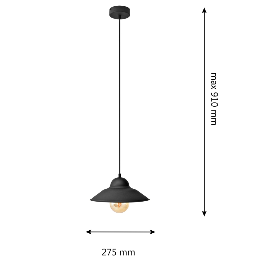Luster na sajli SORAPIS 1xE27/15W/230V crno