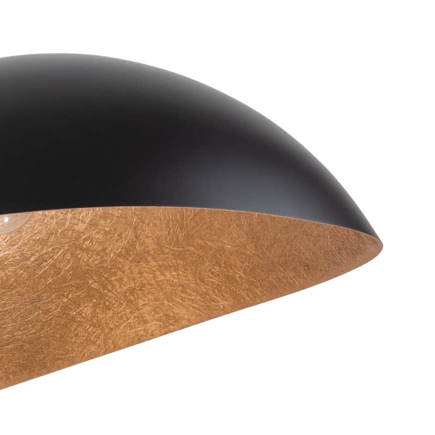 Luster na sajli SPACE 2xE27/60W/230V crno/bakrena