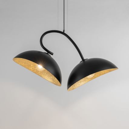 Luster na sajli SPACE 2xE27/60W/230V crno/zlatna