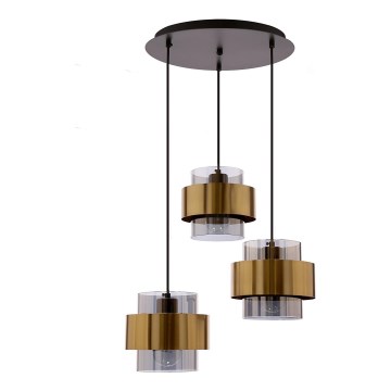 Luster na sajli SPIEGA 3xE27/60W/230V zlatna/crno