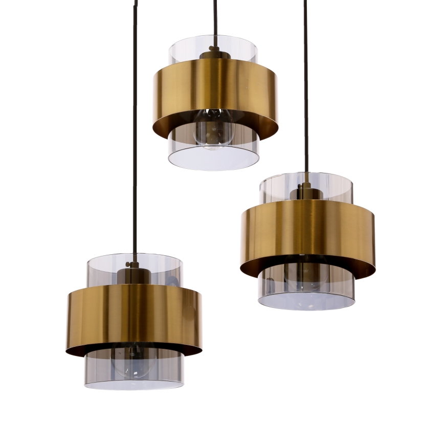 Luster na sajli SPIEGA 3xE27/60W/230V zlatna/crno