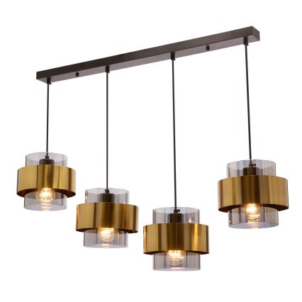 Luster na sajli SPIEGA 4xE27/60W/230V zlatna/crno