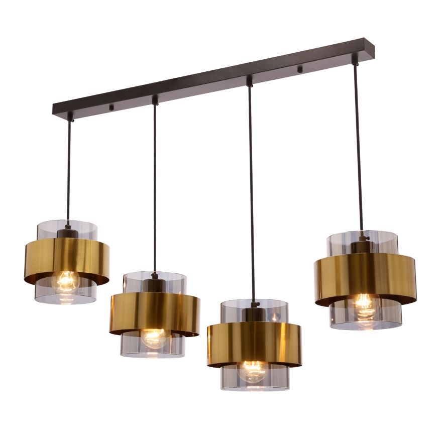 Luster na sajli SPIEGA 4xE27/60W/230V zlatna/crno