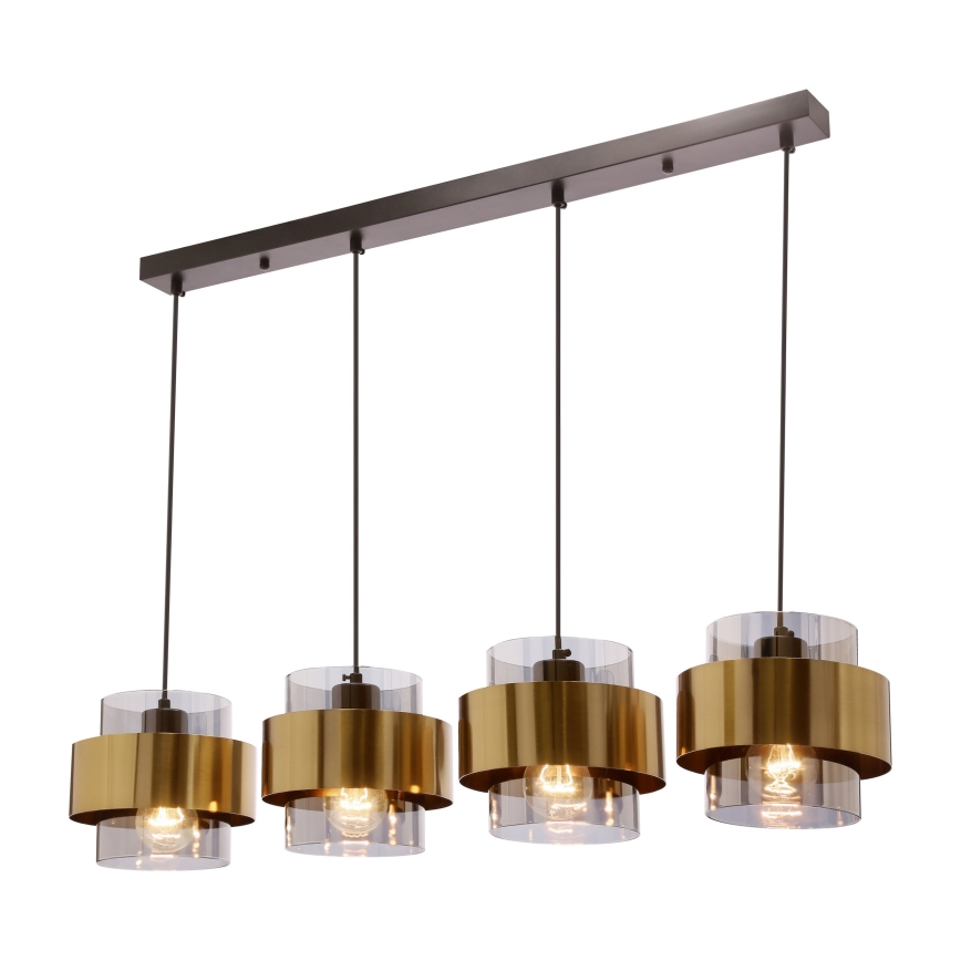 Luster na sajli SPIEGA 4xE27/60W/230V zlatna/crno