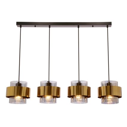 Luster na sajli SPIEGA 4xE27/60W/230V zlatna/crno