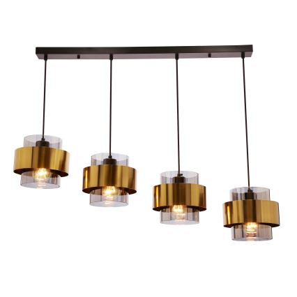 Luster na sajli SPIEGA 4xE27/60W/230V zlatna/crno