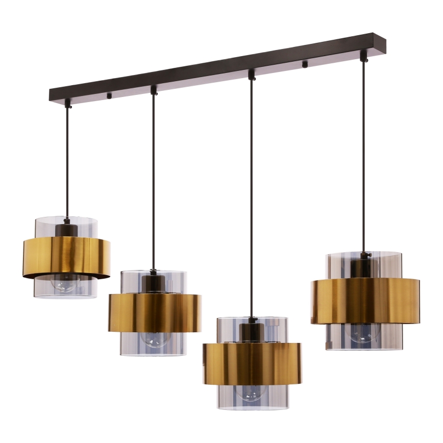 Luster na sajli SPIEGA 4xE27/60W/230V zlatna/crno