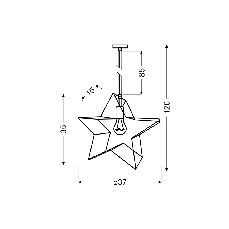 Luster na sajli STAR 1xE27/60W/230V