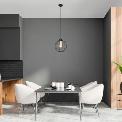 Luster na sajli STARLIGHT 1xE27/15W/230V crna/srebrna