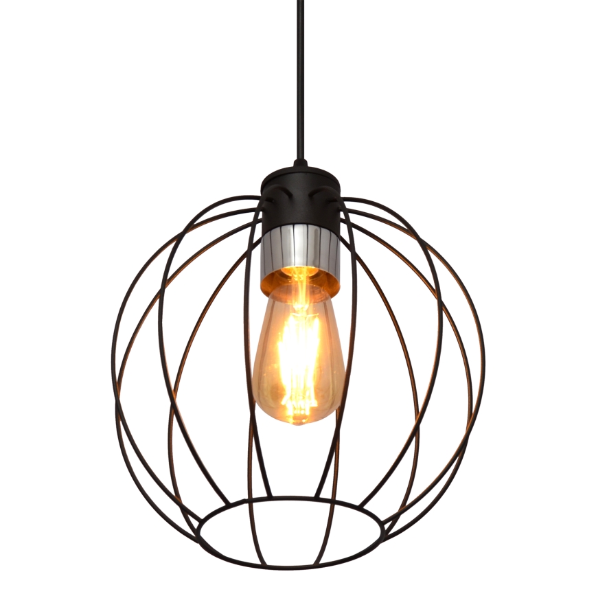 Luster na sajli STARLIGHT 1xE27/15W/230V crna/srebrna