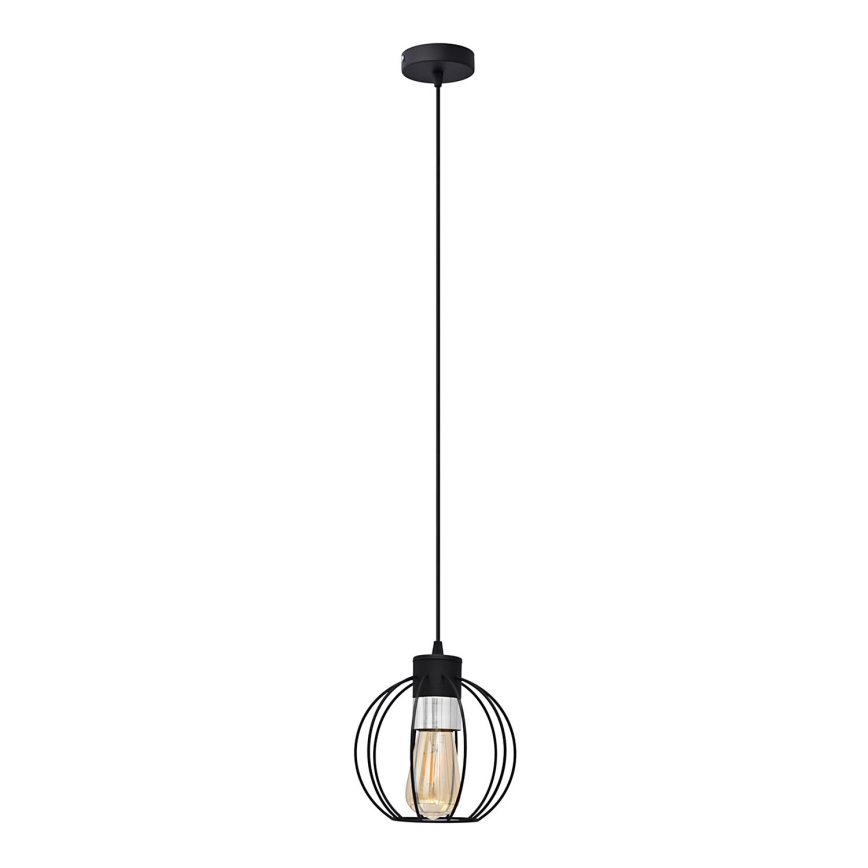 Luster na sajli STARLIGHT 1xE27/15W/230V crno/srebrno