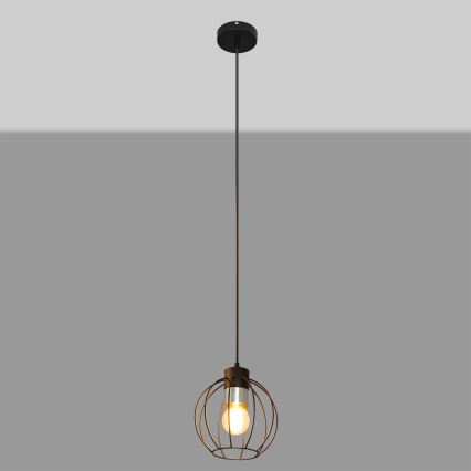 Luster na sajli STARLIGHT 1xE27/15W/230V crno/srebrno