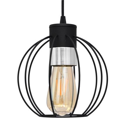 Luster na sajli STARLIGHT 1xE27/15W/230V crno/srebrno