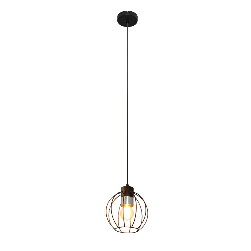 Luster na sajli STARLIGHT 1xE27/15W/230V crno/srebrno