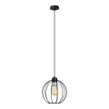 Luster na sajli STARLIGHT 1xE27/15W/230V crno/stříbná