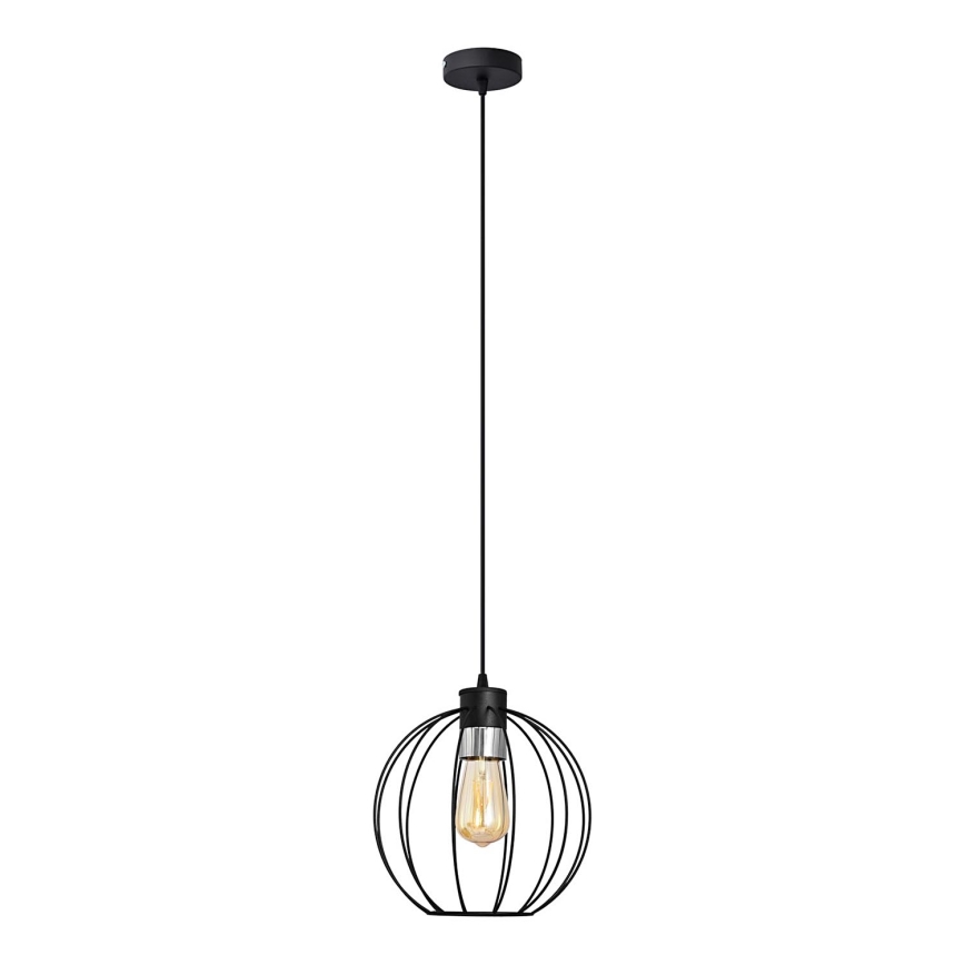Luster na sajli STARLIGHT 1xE27/15W/230V crno/stříbná
