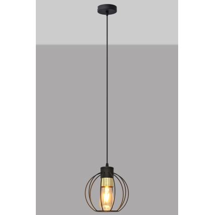 Luster na sajli STARLIGHT 1xE27/15W/230V crno/zlatna