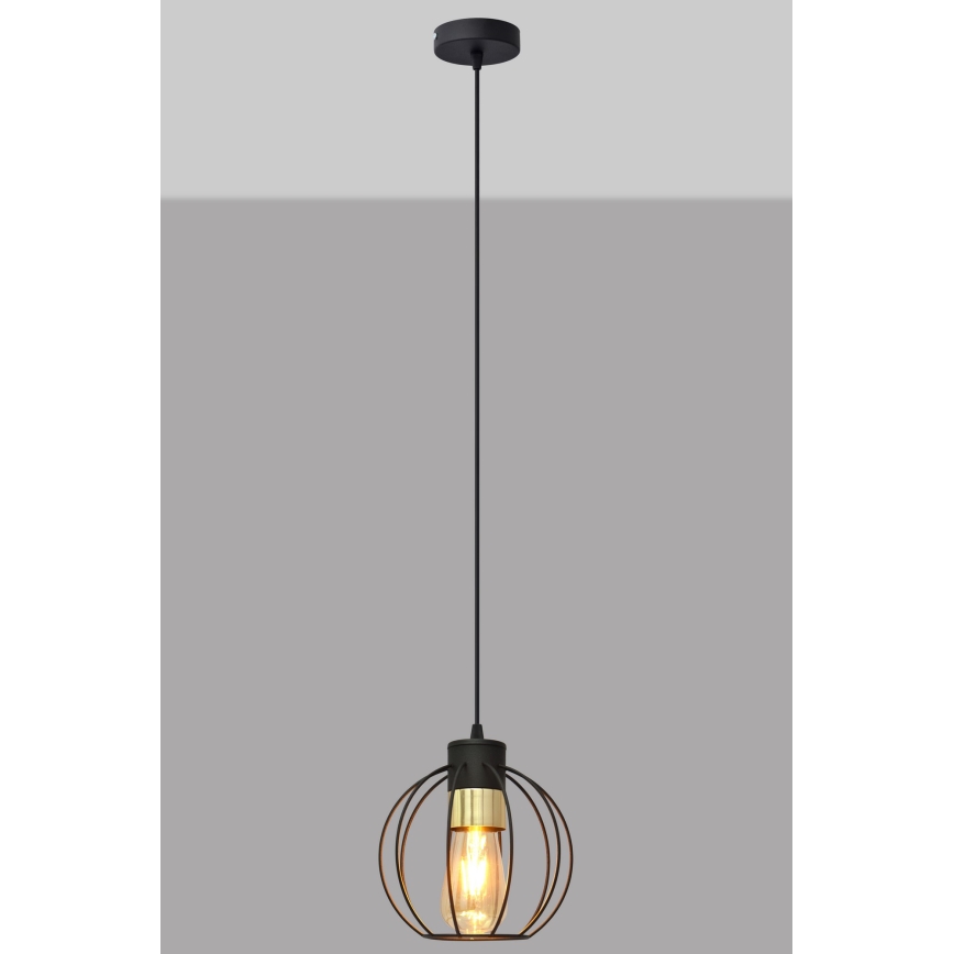 Luster na sajli STARLIGHT 1xE27/15W/230V crno/zlatna