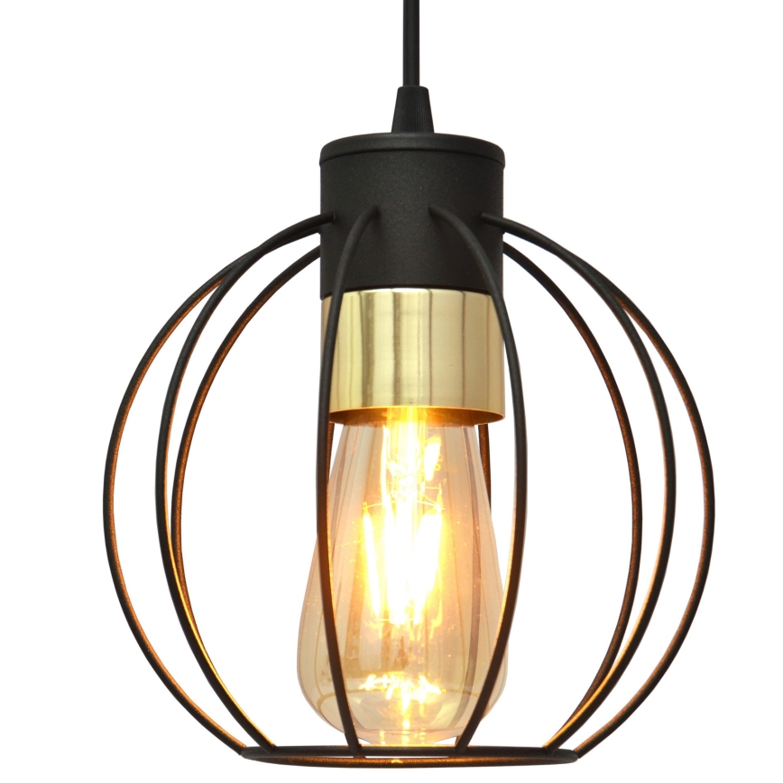 Luster na sajli STARLIGHT 1xE27/15W/230V crno/zlatna