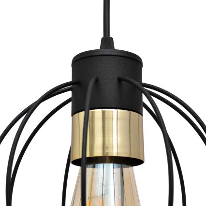 Luster na sajli STARLIGHT 1xE27/15W/230V crno/zlatna