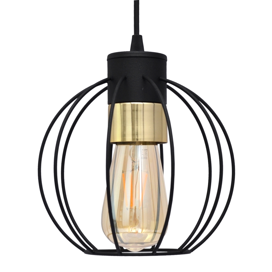 Luster na sajli STARLIGHT 1xE27/15W/230V crno/zlatna