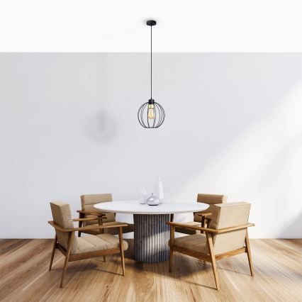 Luster na sajli STARLIGHT 1xE27/15W/230V crno/zlatna