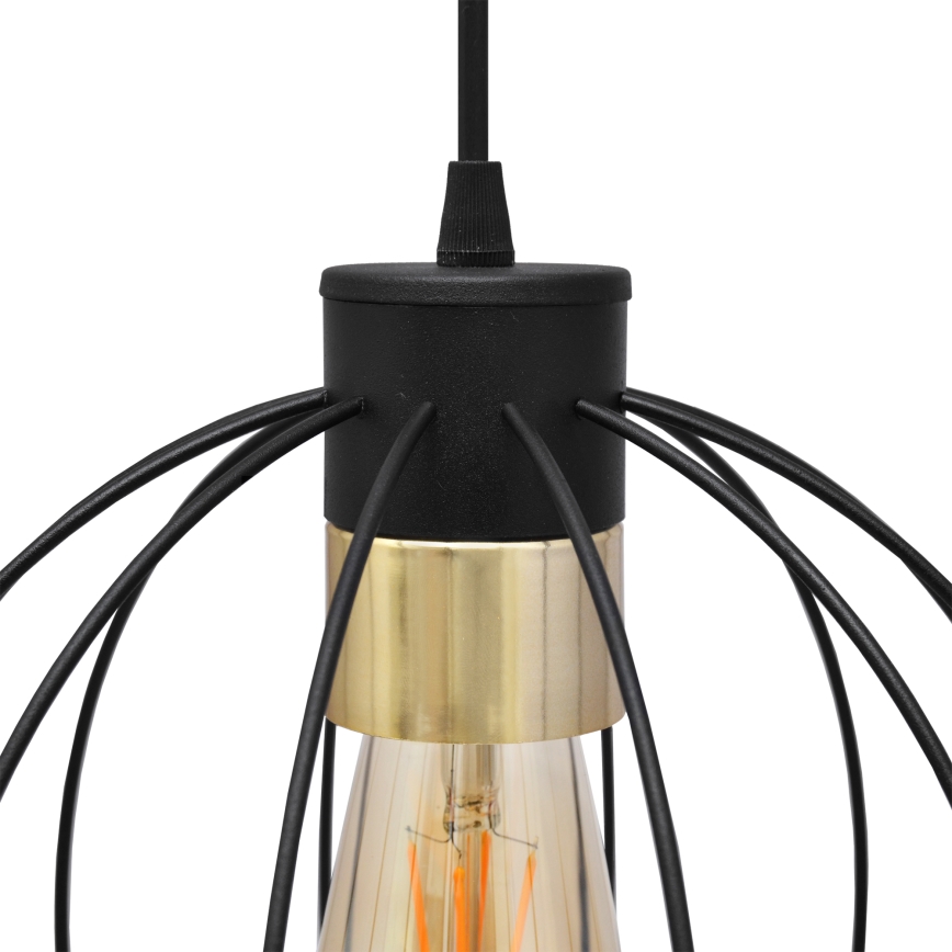 Luster na sajli STARLIGHT 1xE27/15W/230V crno/zlatna