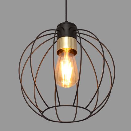 Luster na sajli STARLIGHT 1xE27/15W/230V crno/zlatna