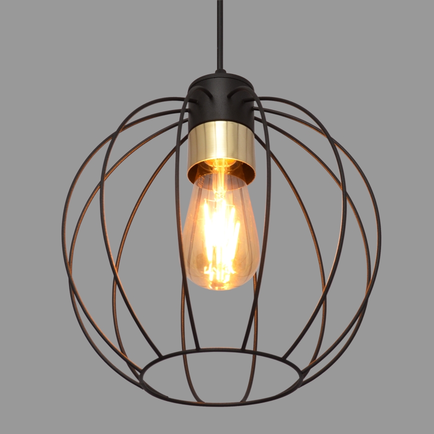 Luster na sajli STARLIGHT 1xE27/15W/230V crno/zlatna