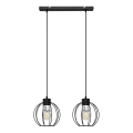 Luster na sajli STARLIGHT 2xE27/15W/230V crno/srebrno
