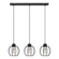 Luster na sajli STARLIGHT 3xE27/15W/230V crno/srebrno